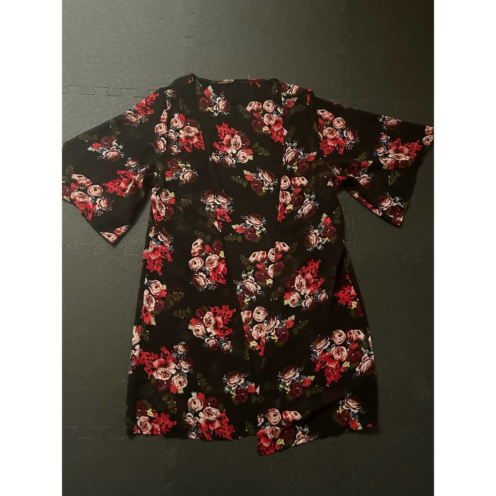Red Floral Lightweight Cardigan